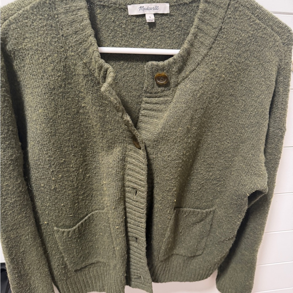 Madewell Olive Cardigan Sweater